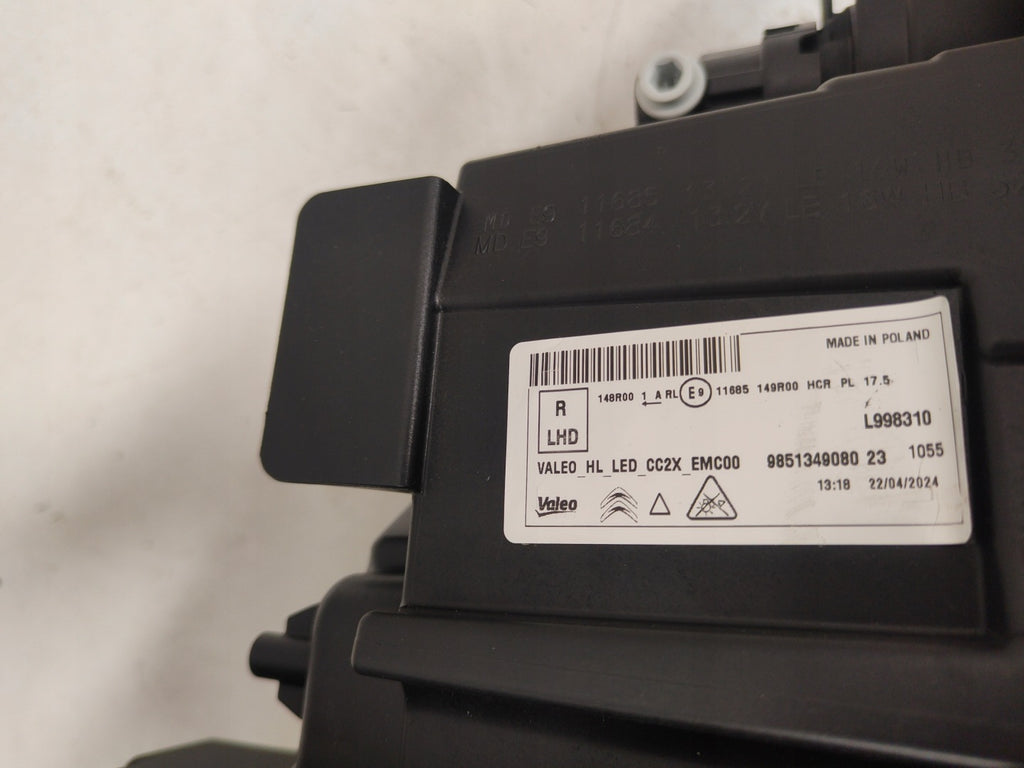 Frontscheinwerfer Citroën Berlingo 9851349080 9851349180 Full LED Ein Satz SCH7297225448fe