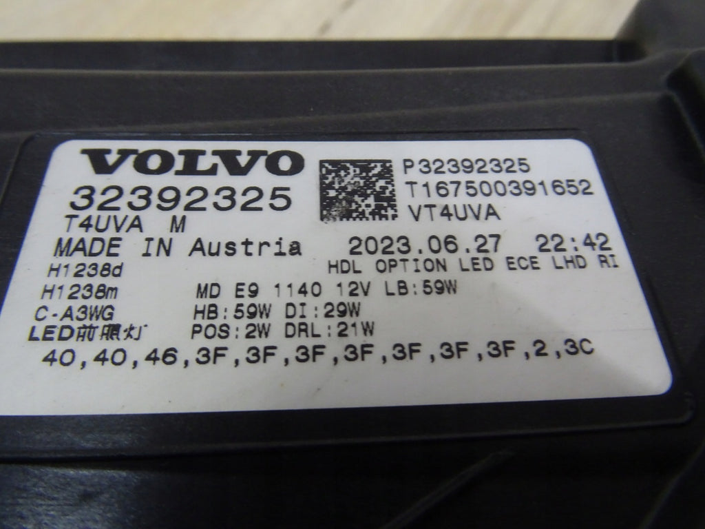 Frontscheinwerfer Volvo Xc40 32392325 Full LED Rechts Scheinwerfer Headlight SCH9407252116yz