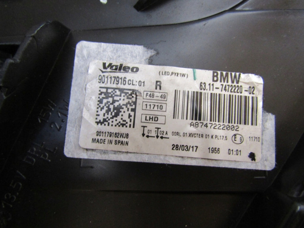 Frontscheinwerfer BMW X1 F48 7472220 LED Rechts Scheinwerfer Headlight SCH3842387672lq