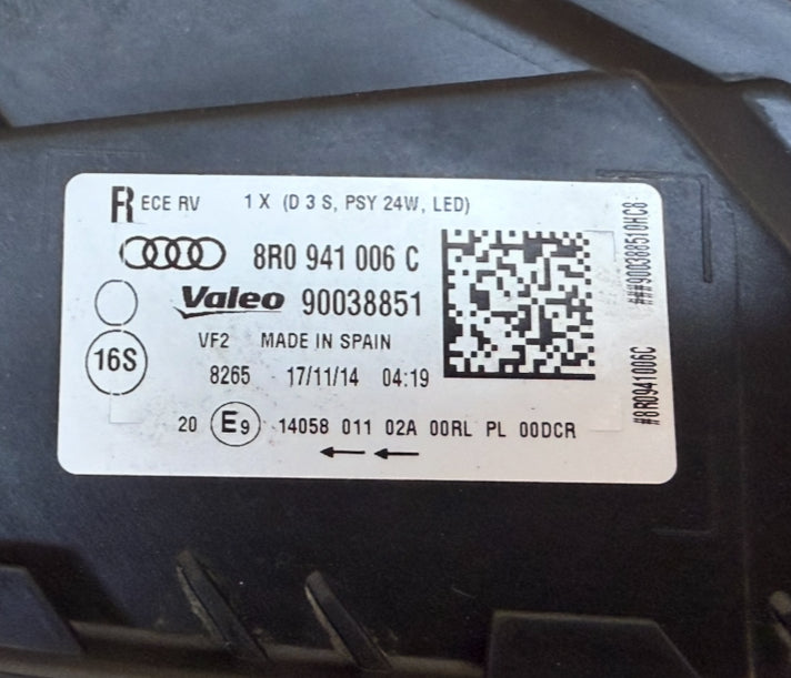 Frontscheinwerfer Audi Q5 90038851 Xenon Rechts Scheinwerfer Headlight