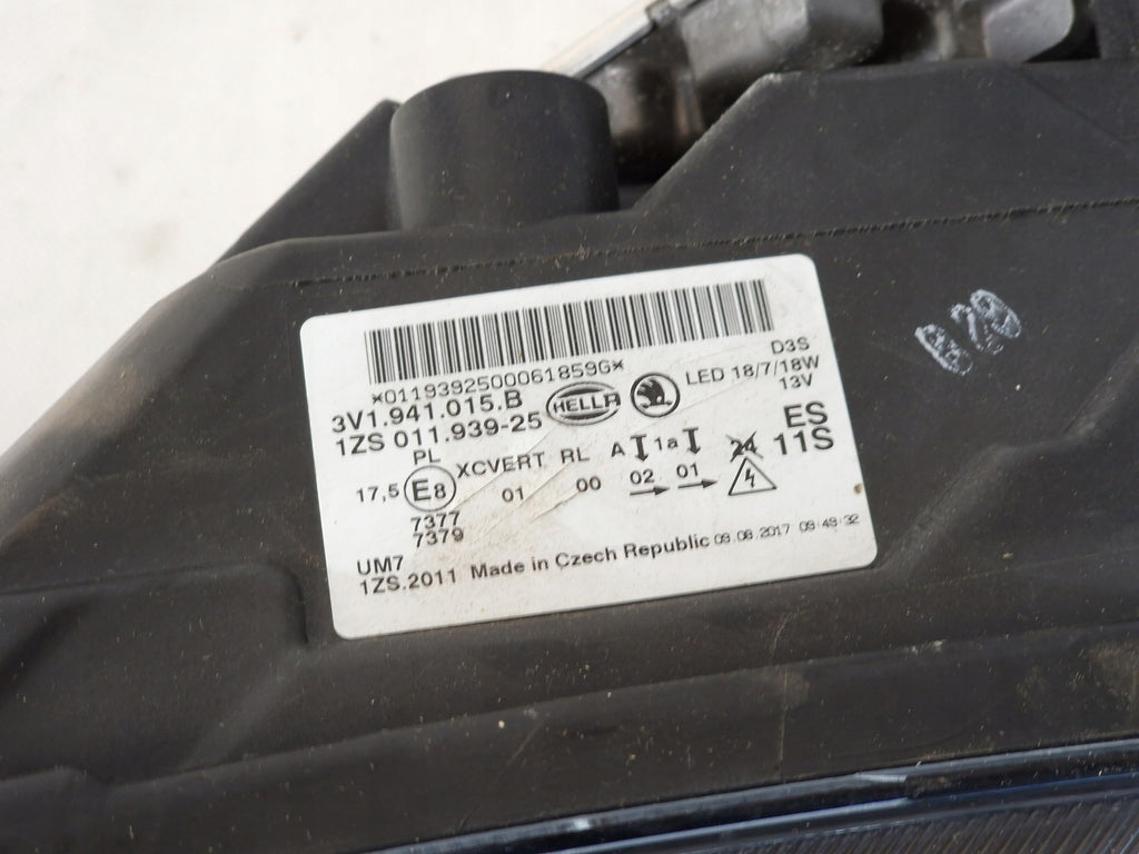 Frontscheinwerfer Skoda Superb III 3V1941015A Xenon Links Scheinwerfer Headlight