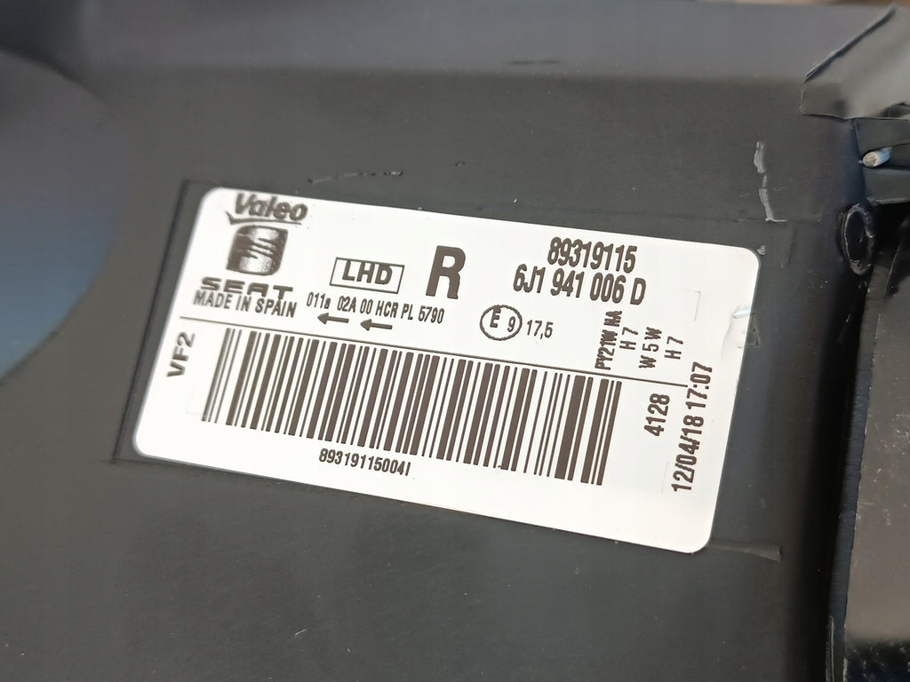 Frontscheinwerfer Seat Ibiza I 6J1941006D Rechts Scheinwerfer Headlight