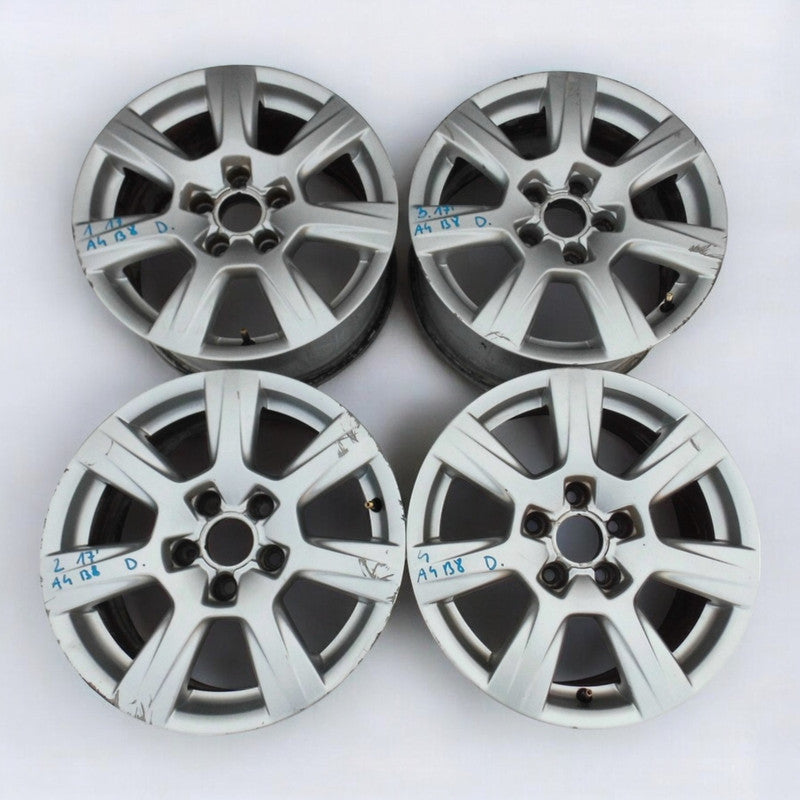 4x Alufelge 16 Zoll 7.5" 5x112 45ET Glanz Silber 8K0601025A Audi A4 B8 Rim Wheel