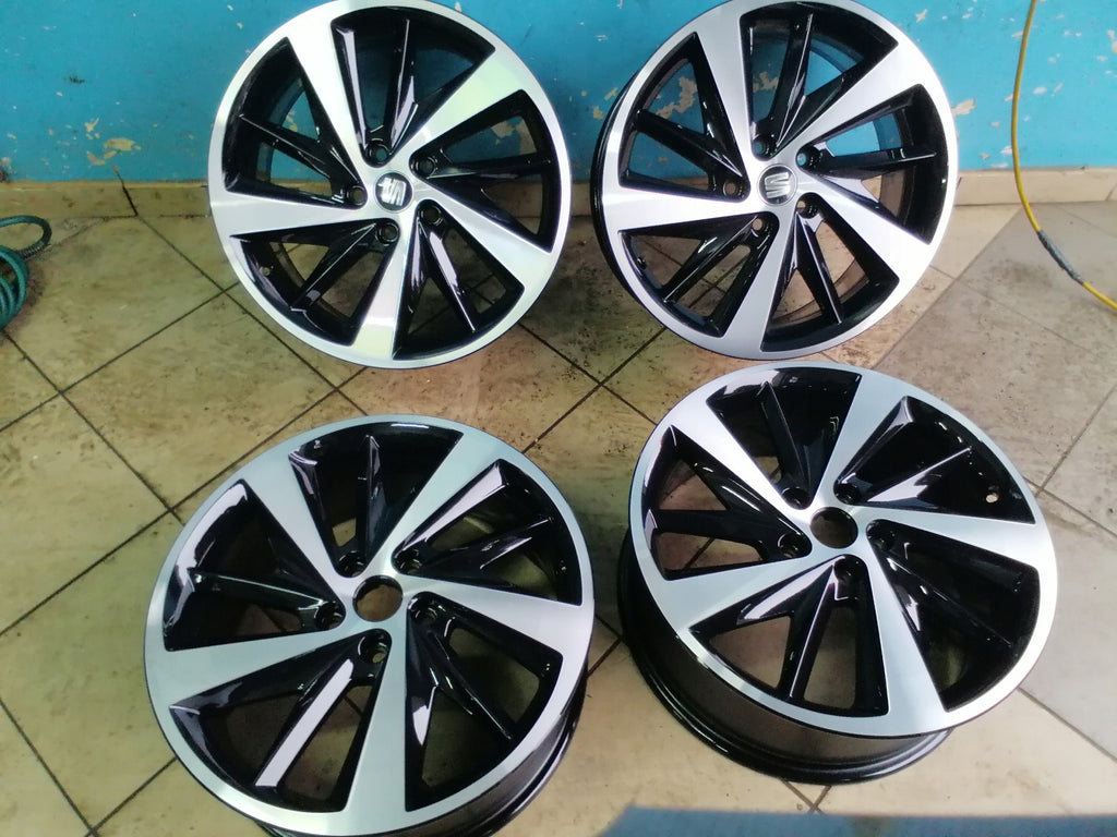 4x Alufelge 18 Zoll 7.5" 5x112 51ET Schwarz 5F0601025E Seat Leon Rim Wheel FEL1736386540jw
