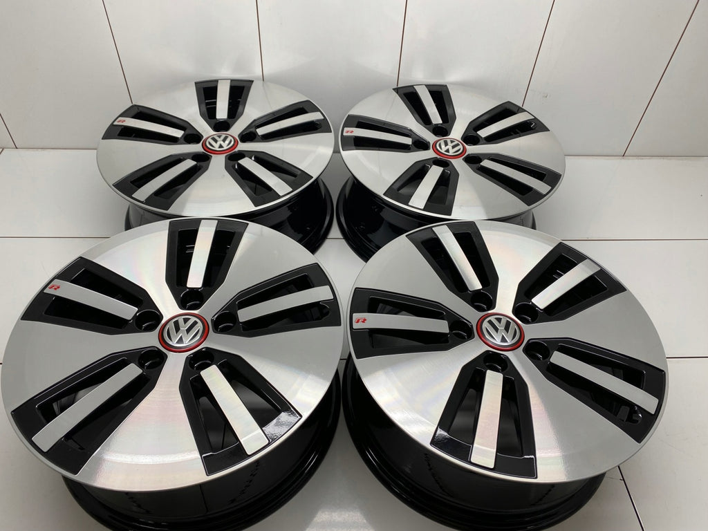 4x Alufelge 16 Zoll 6.5" 5x112 46ET Glanz Silber 5GE601025 VW Golf VII I FEL4112062716hb