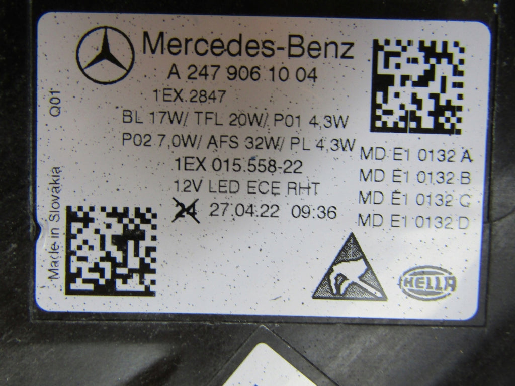 Frontscheinwerfer Mercedes-Benz W247 A2479061004 LED Rechts Headlight SCH8196234547lv
