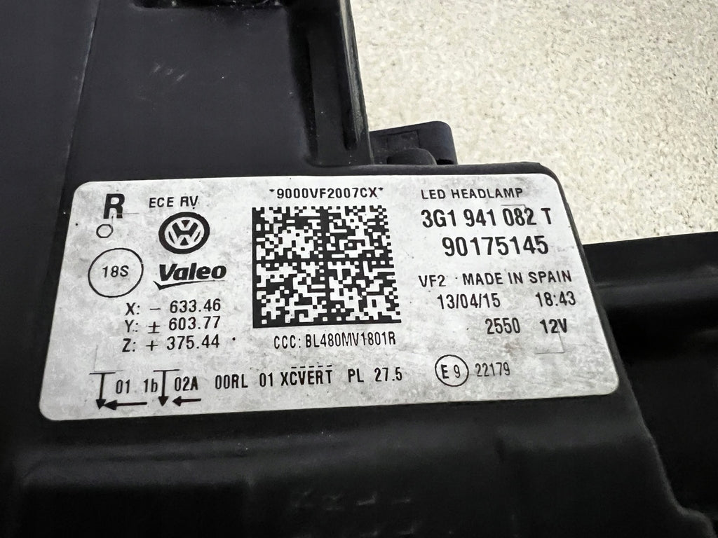 Frontscheinwerfer VW Passat B8 3G1941082T Full LED Rechts Scheinwerfer Headlight SCH7980733617eg