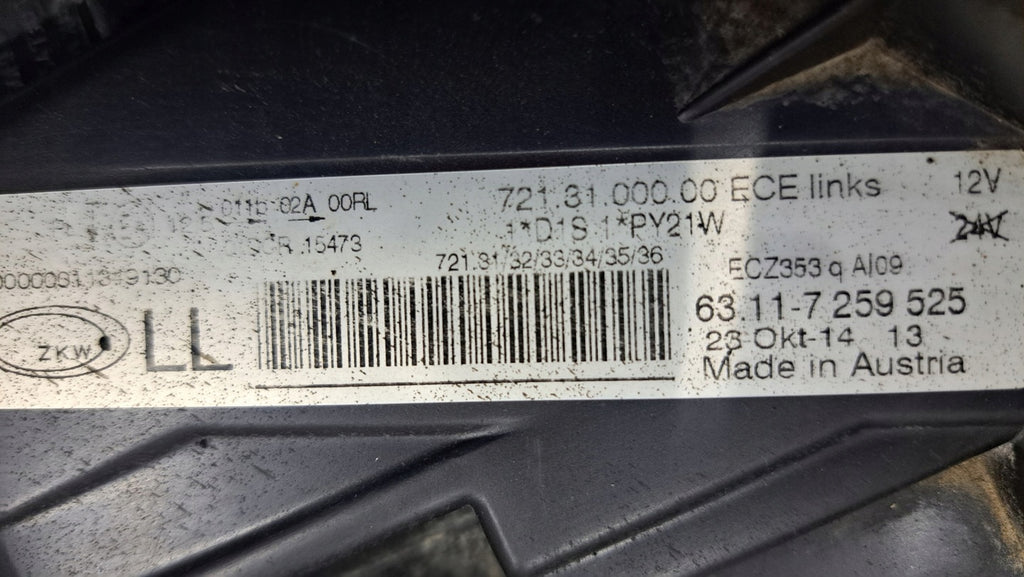 Frontscheinwerfer BMW 3 F30 F31 6311-7259525 Xenon Links Scheinwerfer Headlight SCH6677627436wr