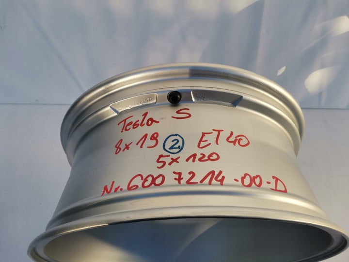 1x Alufelge 19 Zoll 8.0" 5x120 40ET Glanz Silber 6007214-00-D Tesla S Rim Wheel FEL1758999253zr