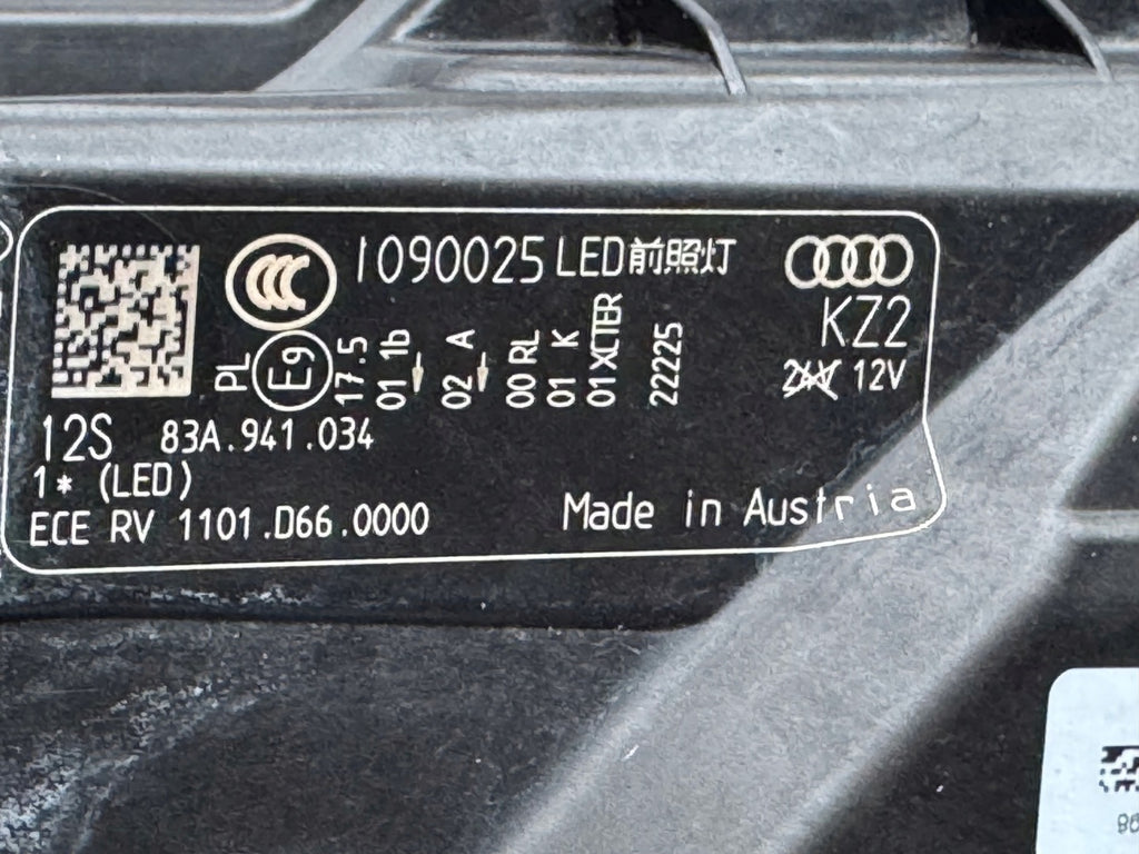 Frontscheinwerfer Audi Q3 83A941034 Full LED Rechts Scheinwerfer Headlight