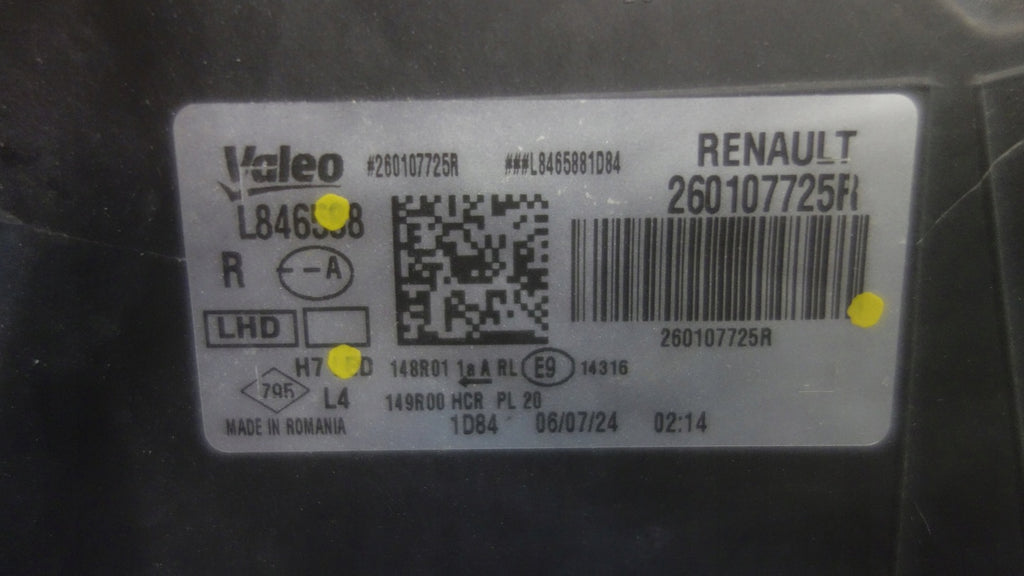 Frontscheinwerfer Dacia Duster 260107725R LED Rechts Scheinwerfer Headlight SCH7613719628in