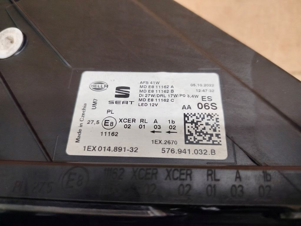 Frontscheinwerfer Seat Ateca 576941032B Full LED Rechts Scheinwerfer Headlight