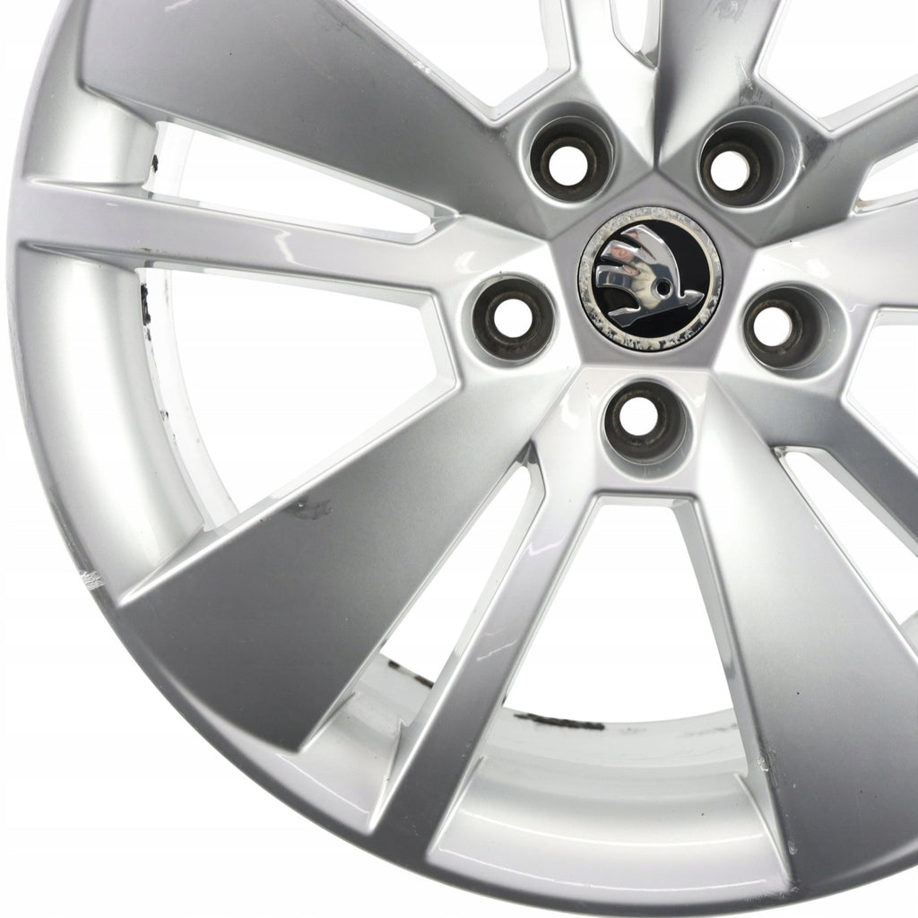 1x Alufelge 18 Zoll 8.0" 5x112 44ET Glanz Silber 3V0601025 Skoda Superb FEL8978621757jz