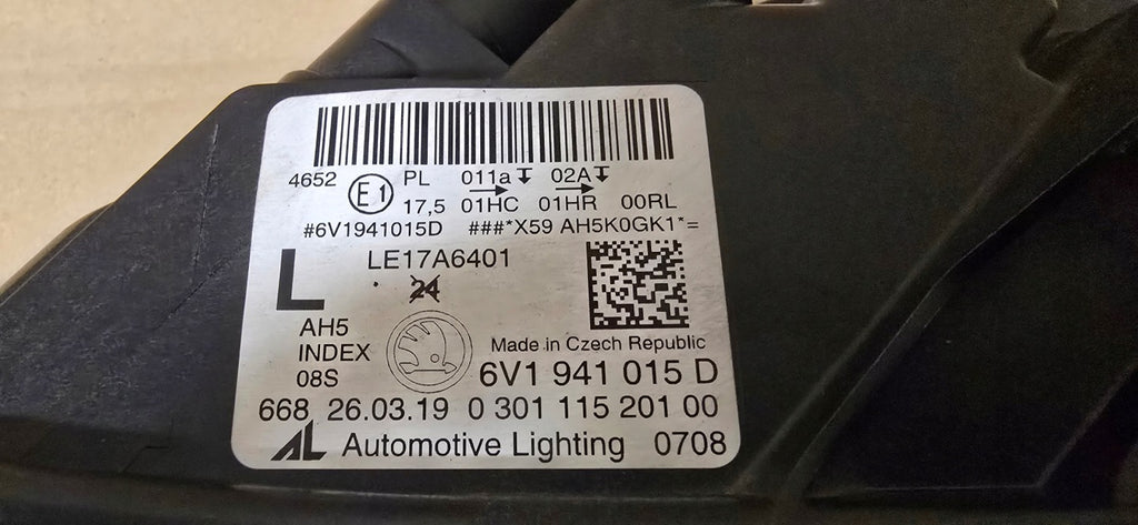 Frontscheinwerfer Skoda Fabia III 6V1941015D Links Scheinwerfer Headlight SCH9287030114lc