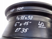 Laden Sie das Bild in den Galerie-Viewer, 1x Alufelge 15 Zoll 6.0&quot; 4x98 35ET 51850255 Fiat 1 Rim Wheel