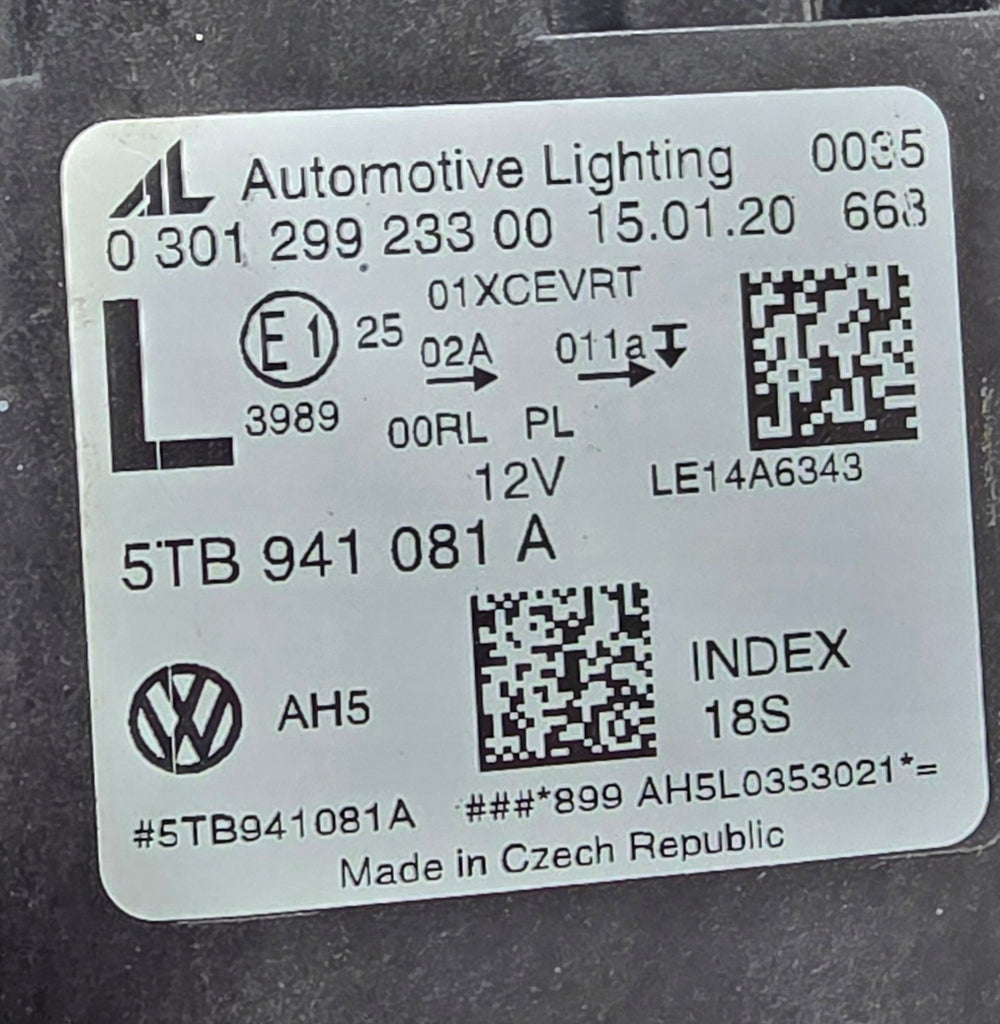 Frontscheinwerfer VW Touran 5TB941081A Links Scheinwerfer Headlight SCH3136380306ex