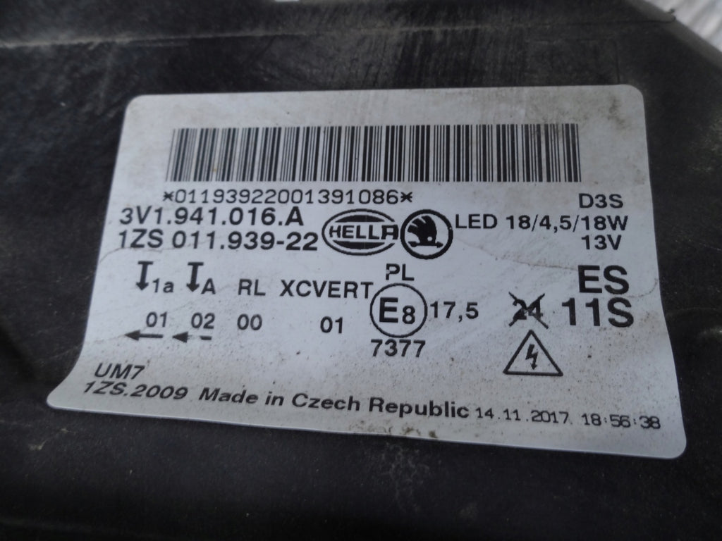 Frontscheinwerfer Skoda Superb III 3V1941016A Xenon Rechts Headlight SCH2887246139he