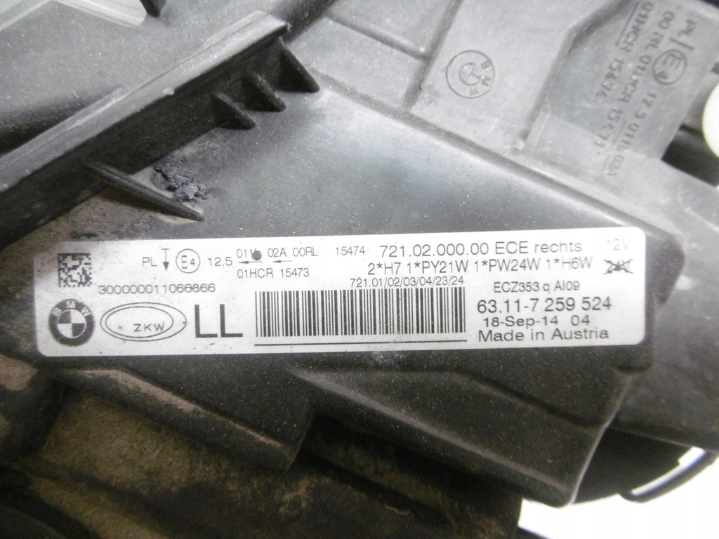 Frontscheinwerfer BMW 3 F30 7259524 Rechts Scheinwerfer Headlight SCH2990901182or