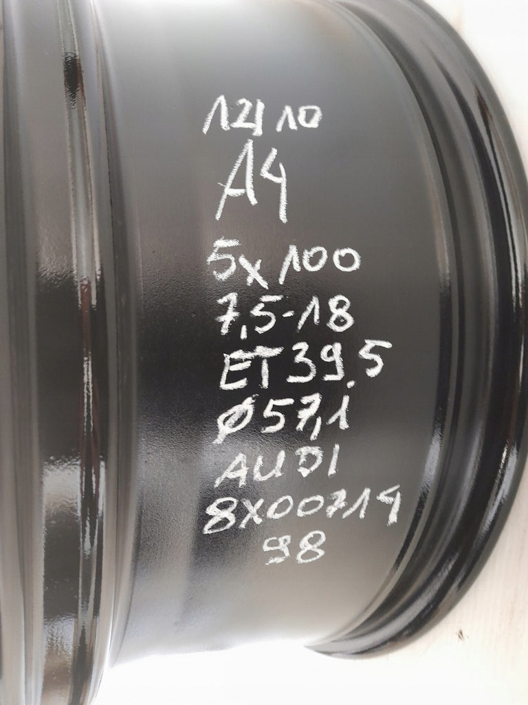 1x Alufelge 18 Zoll 7.5" 5x100 39ET Glanz Schwarz 8X0071498 Audi Rim Wheel FEL6411369292cg