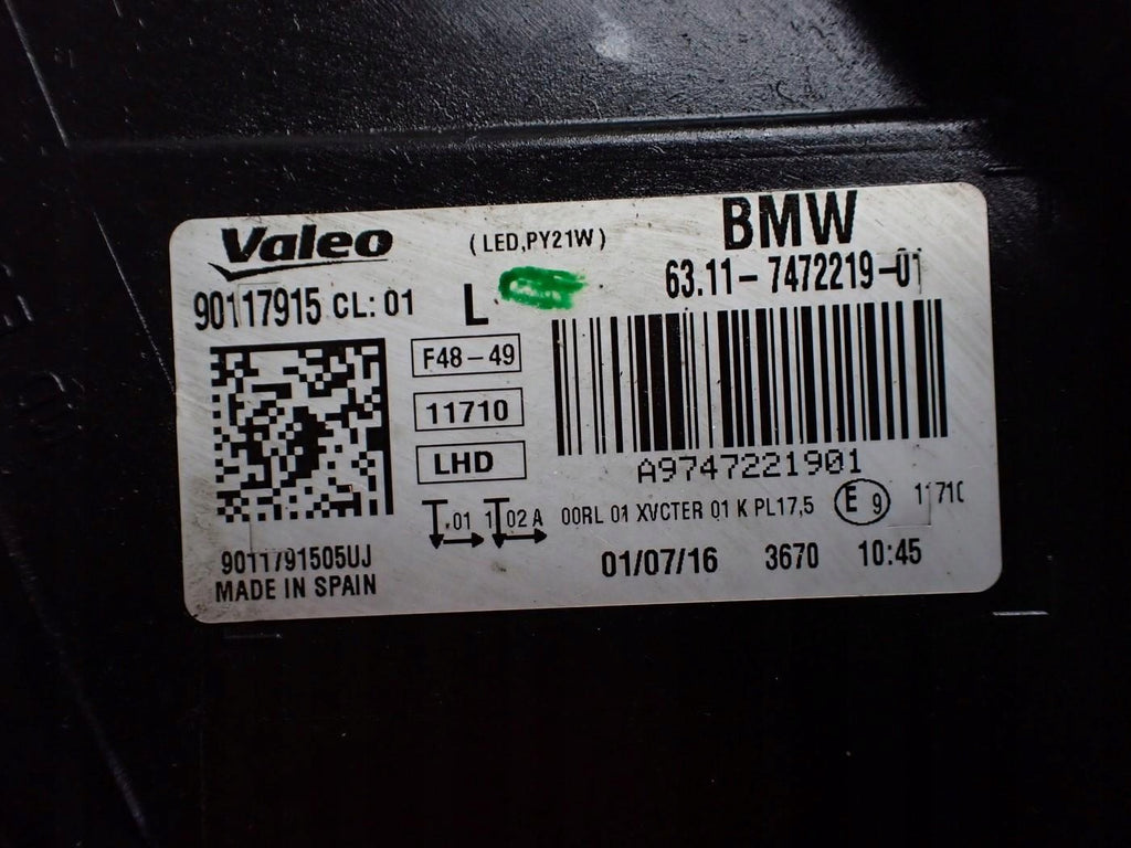 Frontscheinwerfer BMW X1 F48 7472219-01 LED Links Scheinwerfer Headlight SCH9220649437yo