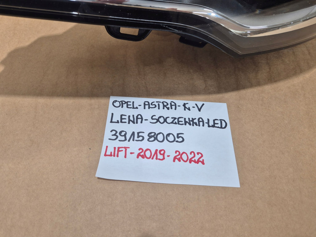 Frontscheinwerfer Opel Astra K 39158005 LED Links Scheinwerfer Headlight SCH5002223462yv