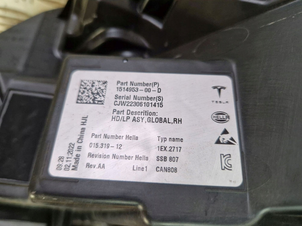Frontscheinwerfer Tesla 3 1514953-00-D LED Rechts Scheinwerfer Headlight