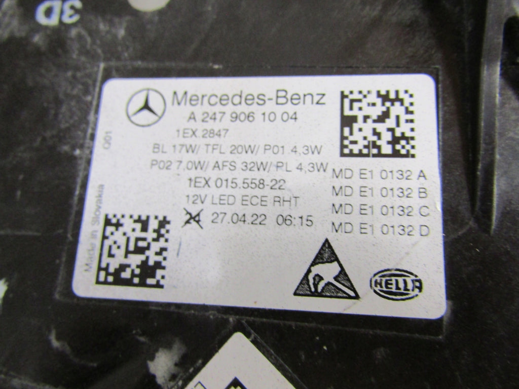 Frontscheinwerfer Mercedes-Benz W247 A2479061004 LED Rechts Headlight SCH9656738154jx