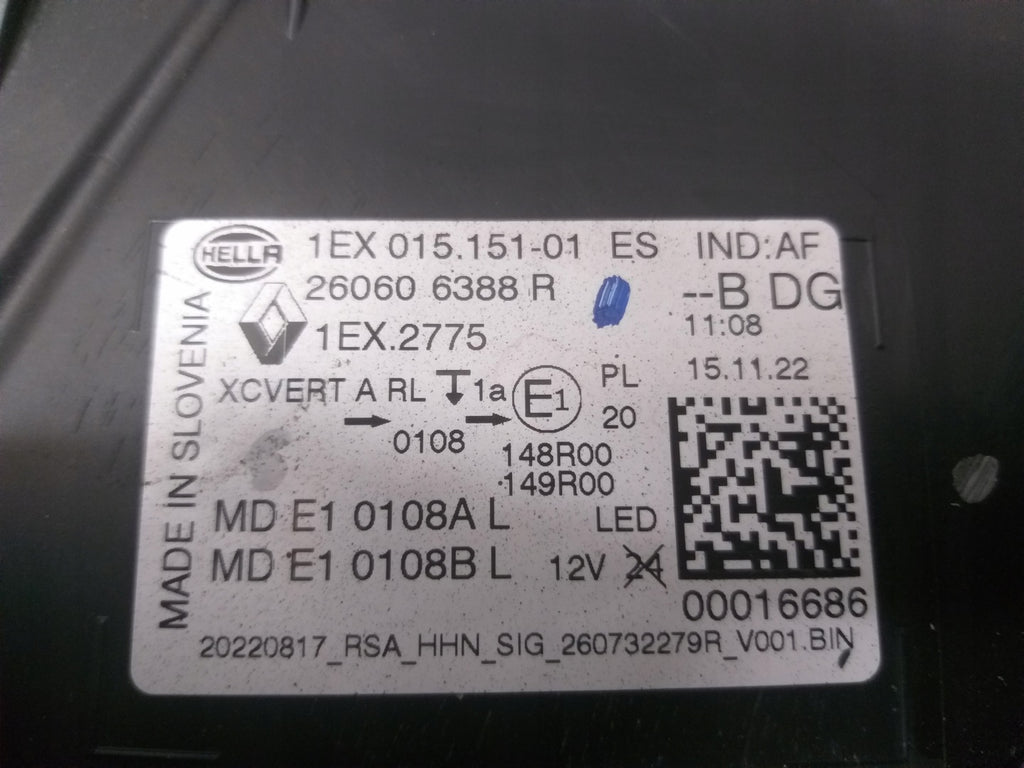 Frontscheinwerfer Renault 260606388R LED Links Scheinwerfer Headlight