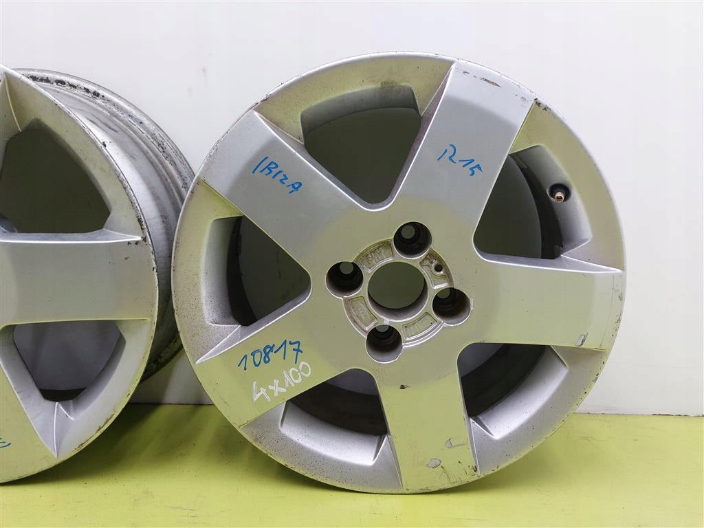 4x Alufelge 15 Zoll 5.0" 4x100 43ET Matt Silber Seat I Rim Wheel FEL6258670479mq