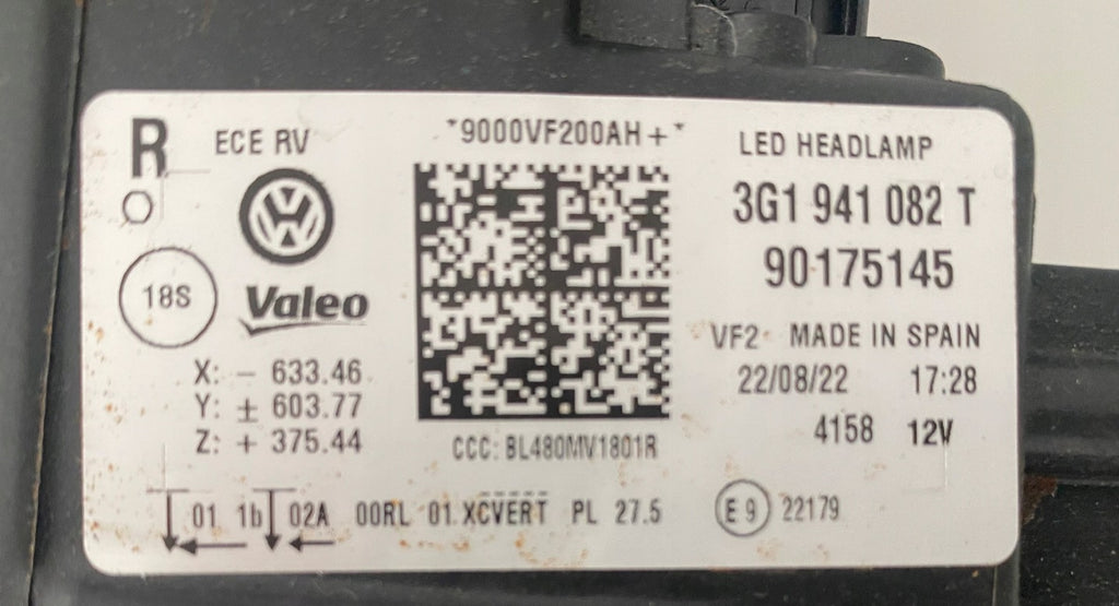 Frontscheinwerfer VW Passat 3G1941082T LED Ein Stück (Rechts oder Links)