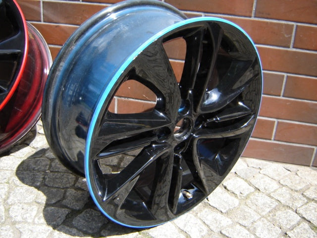 1x Alufelge 17 Zoll 7.0" 4x100 44ET Glanz Schwarz Opel Corsa Rim Wheel