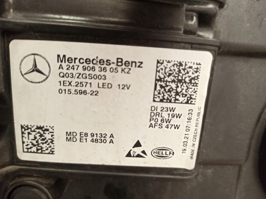 Frontscheinwerfer Mercedes-Benz W247 A2479063605 Full LED Rechts oder Links SCH2289343311wn