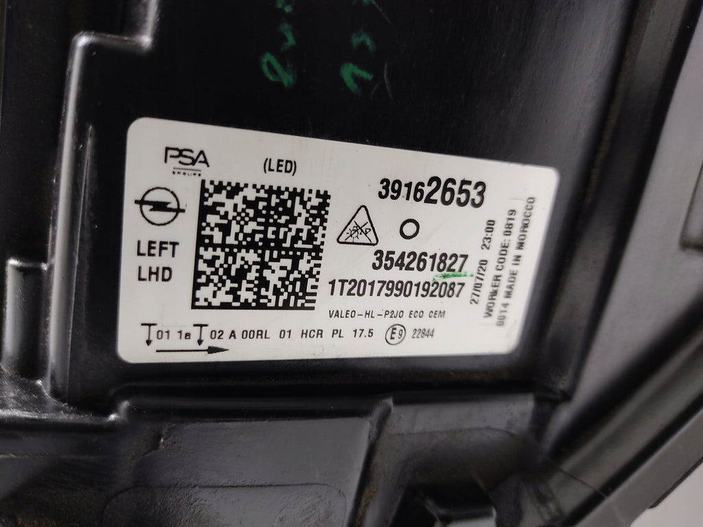 Frontscheinwerfer Opel A 39162653 Full LED Links Scheinwerfer Headlight