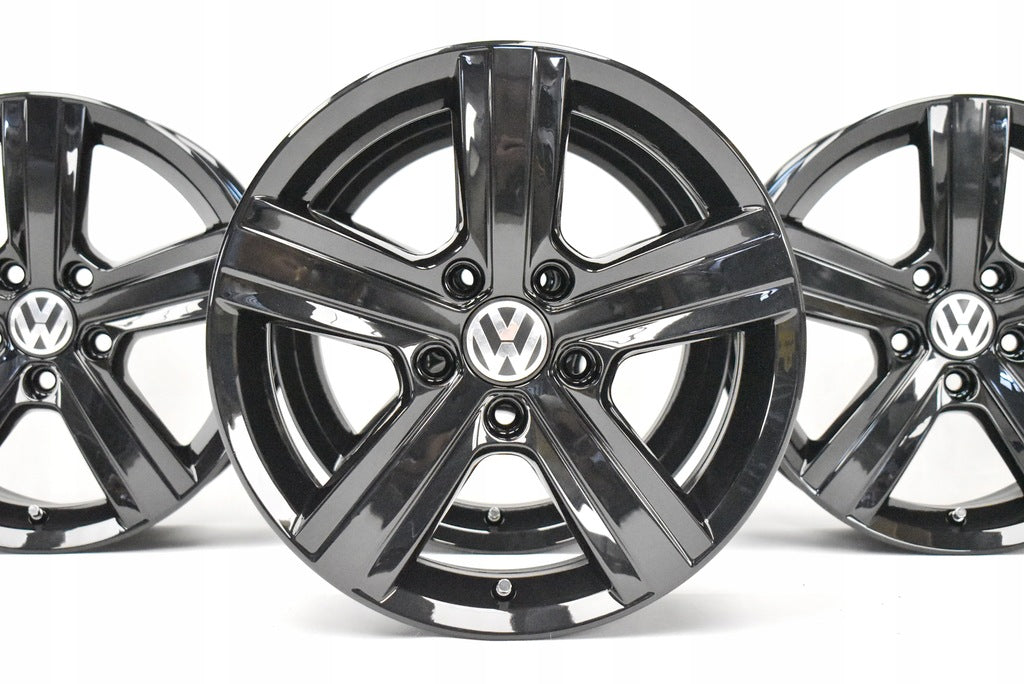 4x Alufelge 16 Zoll 6.5" 5x112 46ET Glanz Schwarz 5G0601025BN VW Touran Jetta FEL3839109937rn