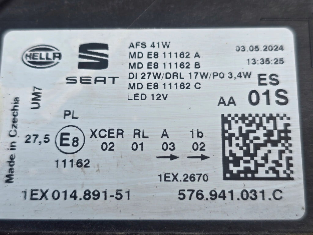 Frontscheinwerfer Seat Ateca 576941031C Links Scheinwerfer Headlight SCH2733787864dd
