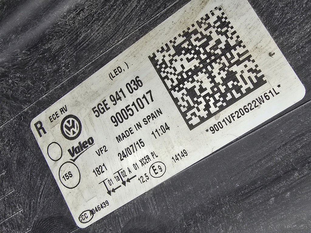 Frontscheinwerfer VW Golf VII 5GE941036 LED Rechts Scheinwerfer Headlight SCH9579540987hv