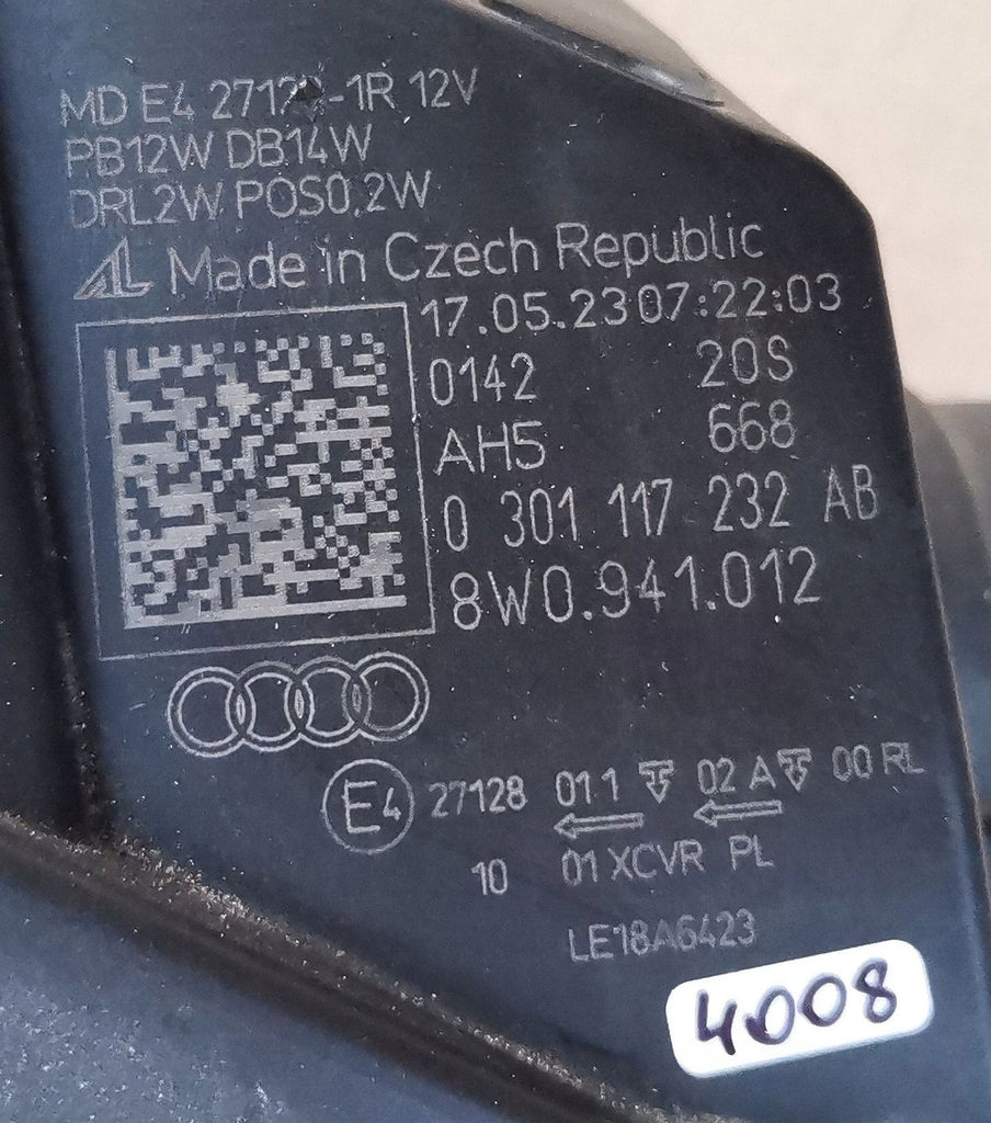 Frontscheinwerfer Audi A4 B9 8W0941012 LED Rechts Scheinwerfer Headlight