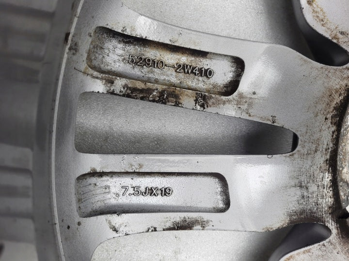 1x Alufelge 19 Zoll 7.5" 5x114.3 49ET Glanz Grau 52910-2W410 Hyundai Santa I Fe FEL6482987585pr