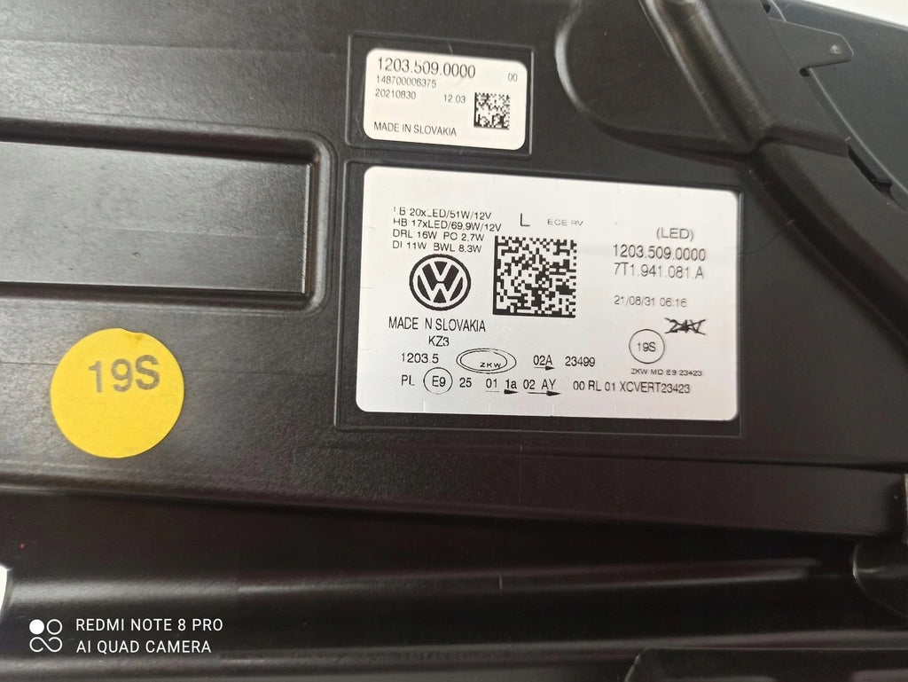 Frontscheinwerfer VW Transporter 7T1941082A 7T1941081A LED Ein Satz Headlight