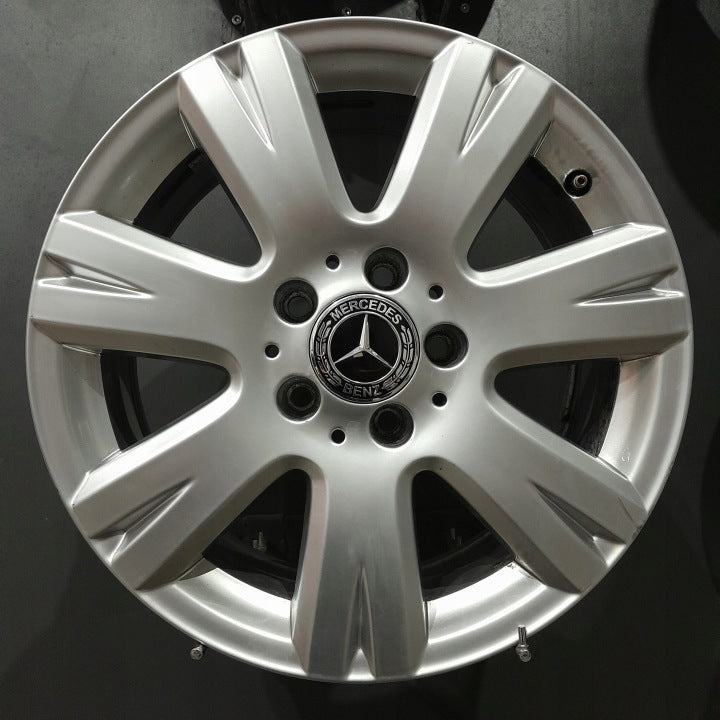 4x Alufelge 16 Zoll 7.0" 5x112 43ET Matt Silber A2044012602 Mercedes-Benz W204 FEL4112135810bl