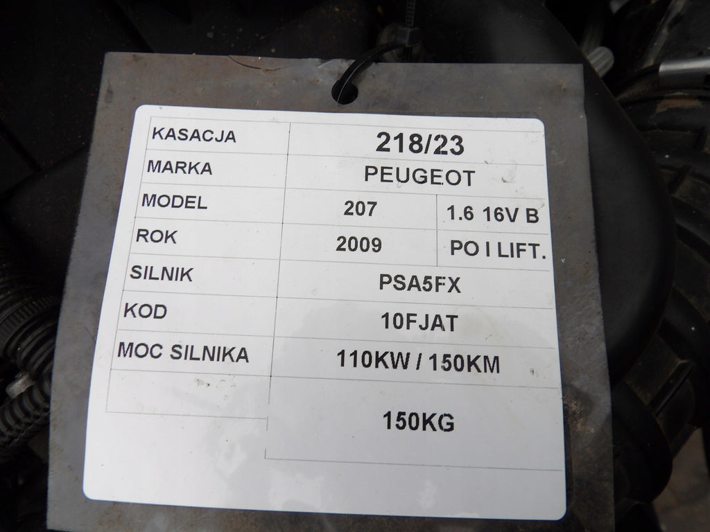 Motor Peugeot 207 PSA5FX 10FJAT 1.6 150PS 110kW Benzin Engine Unkomplett