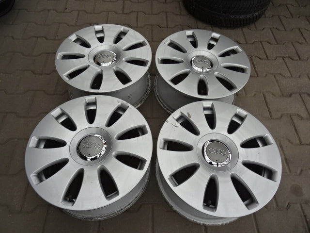 4x Alufelge 16 Zoll 7.0" 5x112 42ET Glanz Silber Audi A4 A8 Rim Wheel