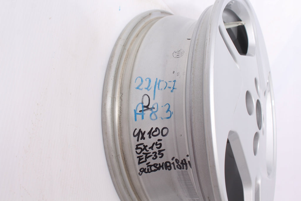 1x Alufelge 15 Zoll 5.0" 4x100 35ET Glanz Silber Mitsubishi Rim Wheel FEL1008281616mq