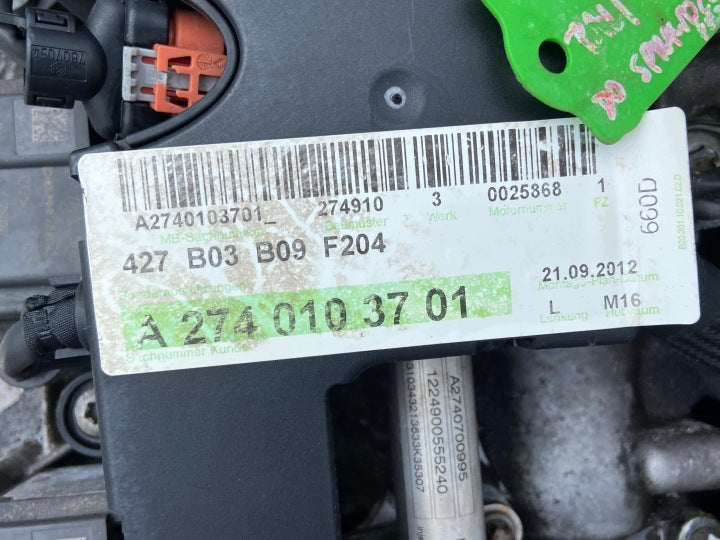 Motor Mercedes-Benz W204 274910 1.6 156PS 2012 Benzin Engine Komplett MOT9172585894sh