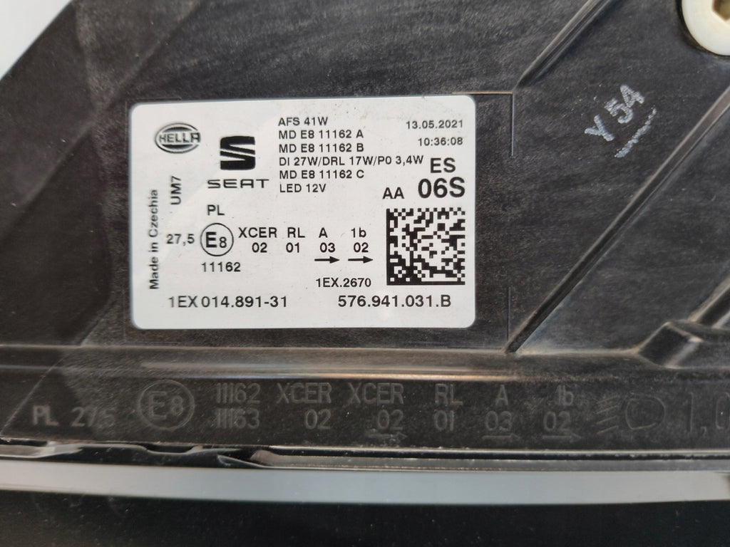 Frontscheinwerfer Seat Ateca 576941031B Full LED Ein Stück (Rechts oder Links) SCH9235275889ag