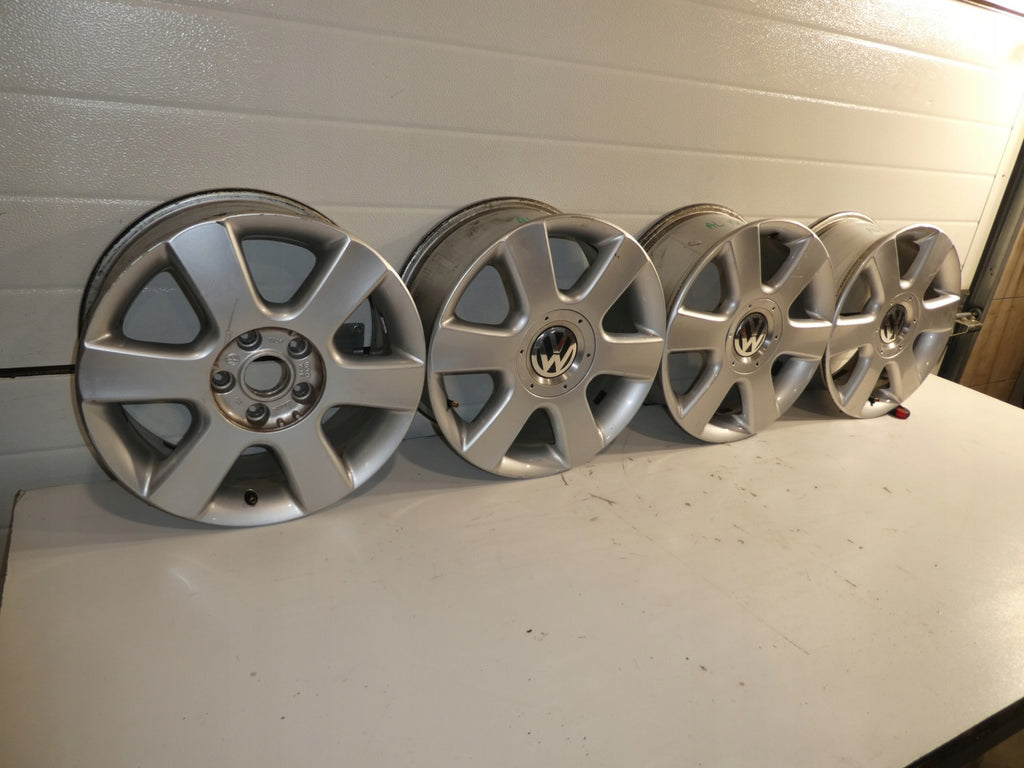 4x Alufelge 16 Zoll 6.5" 5x112 50ET Glanz Silber 1T0601025C VW Touran Rim Wheel FEL8805388623fv