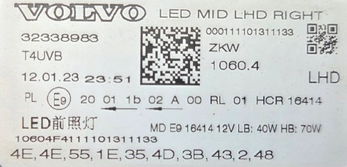 Frontscheinwerfer Volvo Xc60 II 32338983 LED Rechts Scheinwerfer Headlight SCH6096853257nz