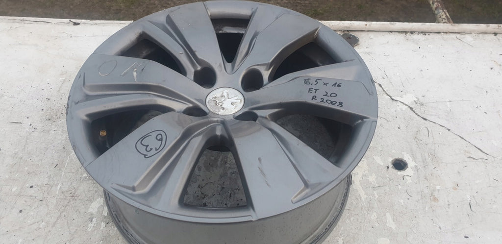 1x Alufelge 16 Zoll 6.5" 4x108 20ET Glanz Graphit 9813557977 Peugeot 2008 FEL7159585111jo