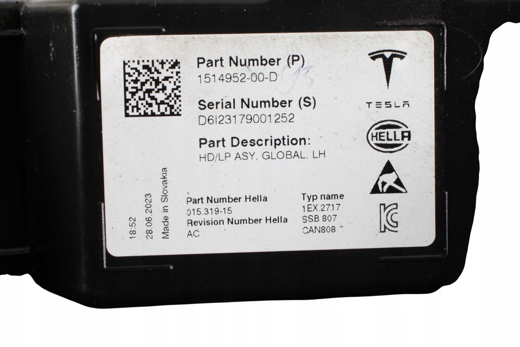 Frontscheinwerfer Tesla Model Y PL547087 1514952-00-D LED Links Headlight SCH2260989668ij