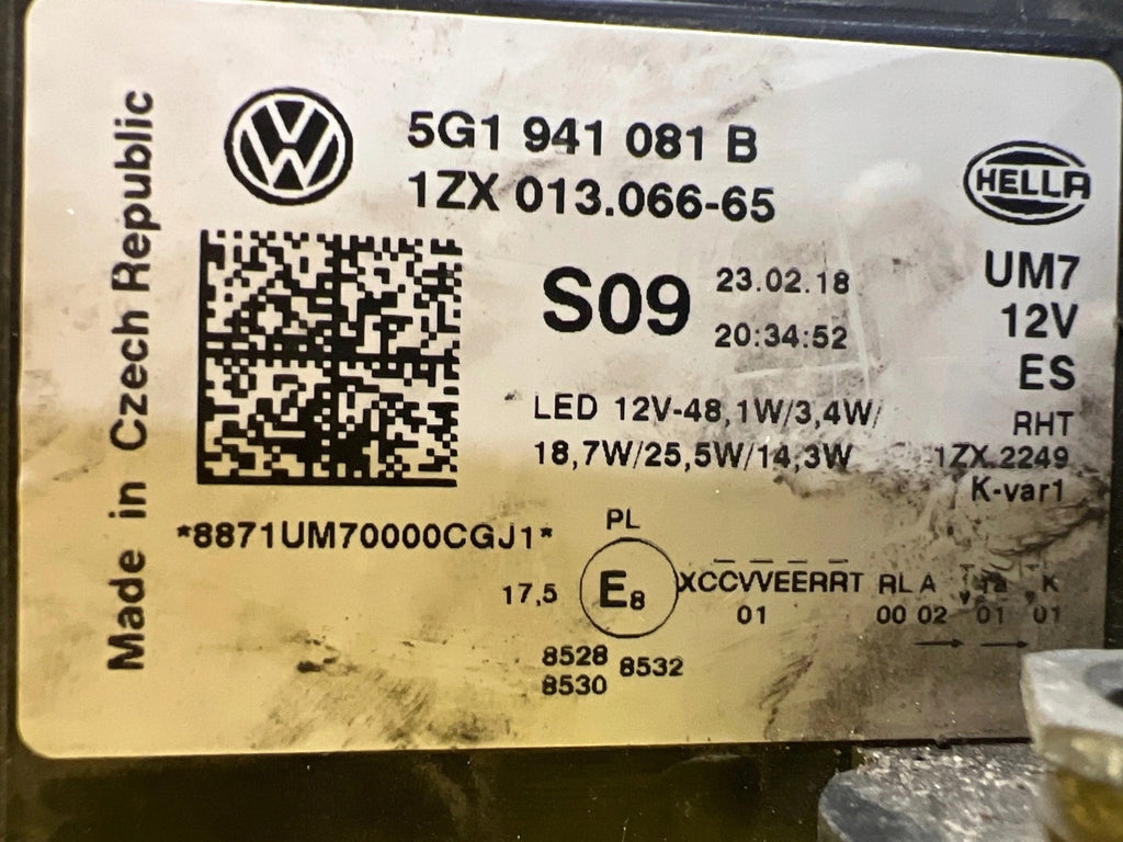 Frontscheinwerfer VW Golf VII 5G1941081B LED Links Scheinwerfer Headlight SCH7317013166wn